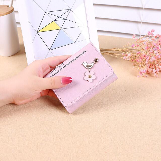 (COD) Dompet Kulit Lipat Wanita Korea Dompet Import Pendek MALLSHOPPING