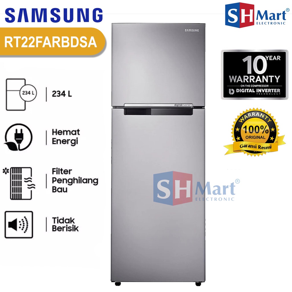 KULKAS SAMSUNG 2 PINTU RT22FARBDSA KAPASITAS 236 LITER HEMAT LISTRIK (MEDAN)