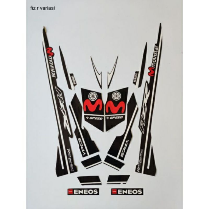 STRIPING FIZ R VARIASI MOVISTAR HITAM, striping stiker yamaha fiz r variasi terbaik