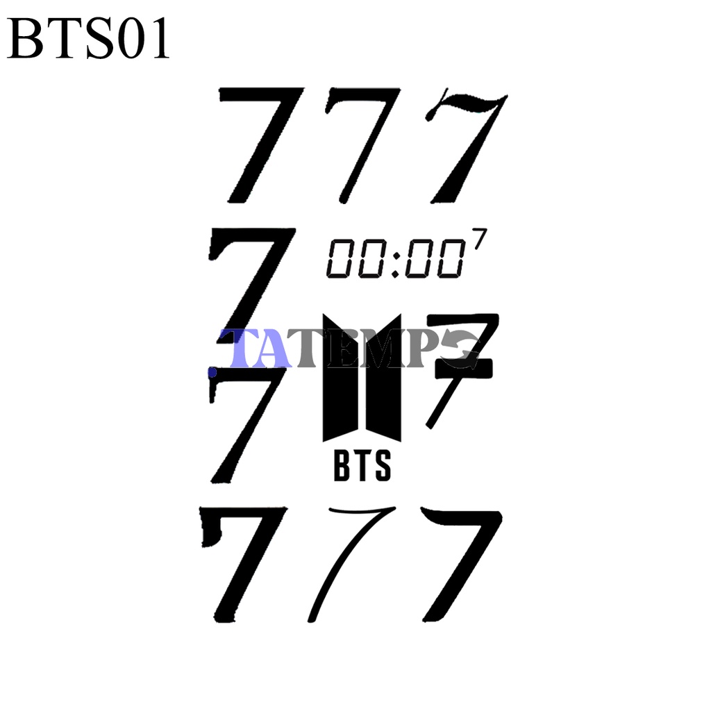 TATEMPO tato temporer - BTS PACK/JIMIN/JUNGKOOK