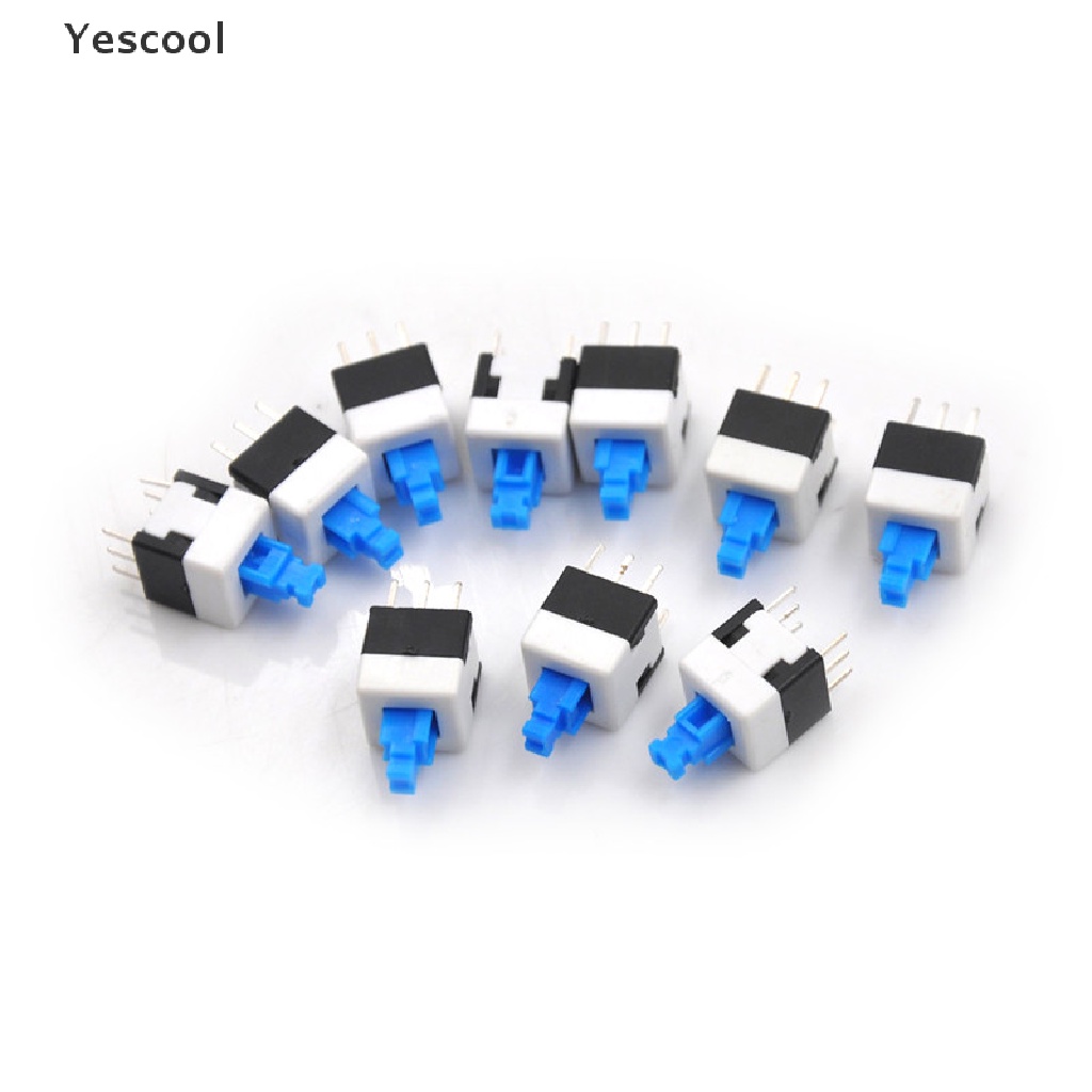 Yescool 10Pcs Tombol Switch Dua Baris 6 Pin Ukuran 8x8mm