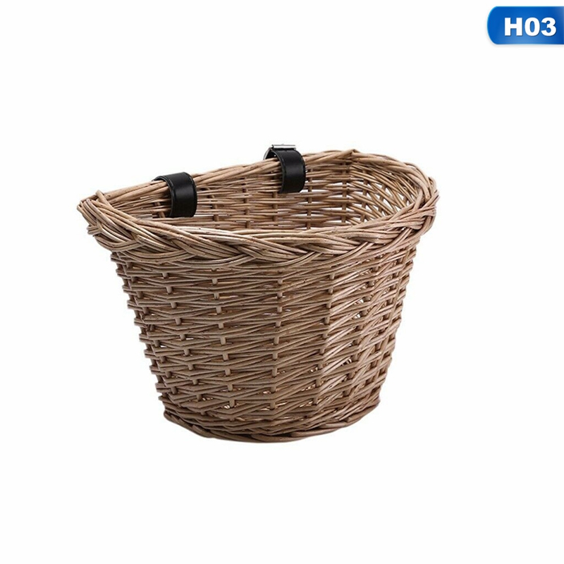 Rattan Wicker Basket Woven Bike Bicycle Handlebar Natural Weaving Lady Kids NEW