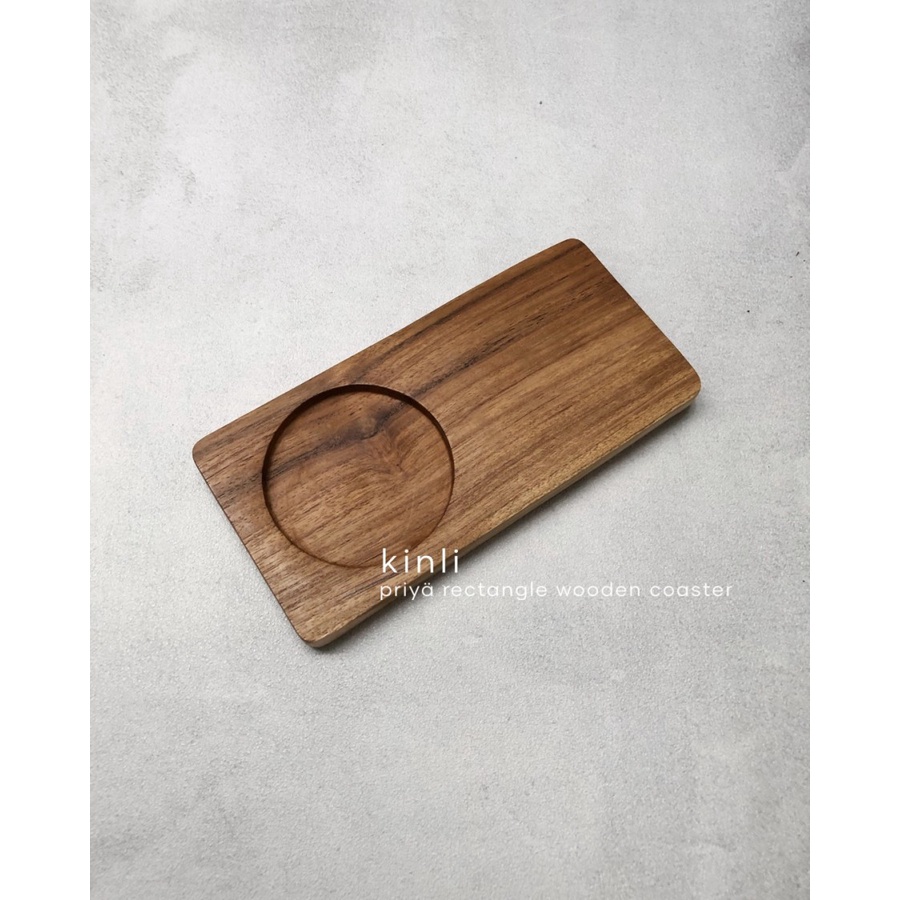 priya wooden rectangle coaster serving tray teakwood kayu jati