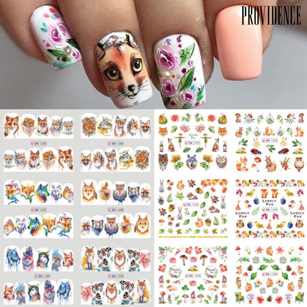 Providence Stiker Kuku Motif Macan Bahan Kertas Ringan Untuk Manicure Tahun Baru 2022