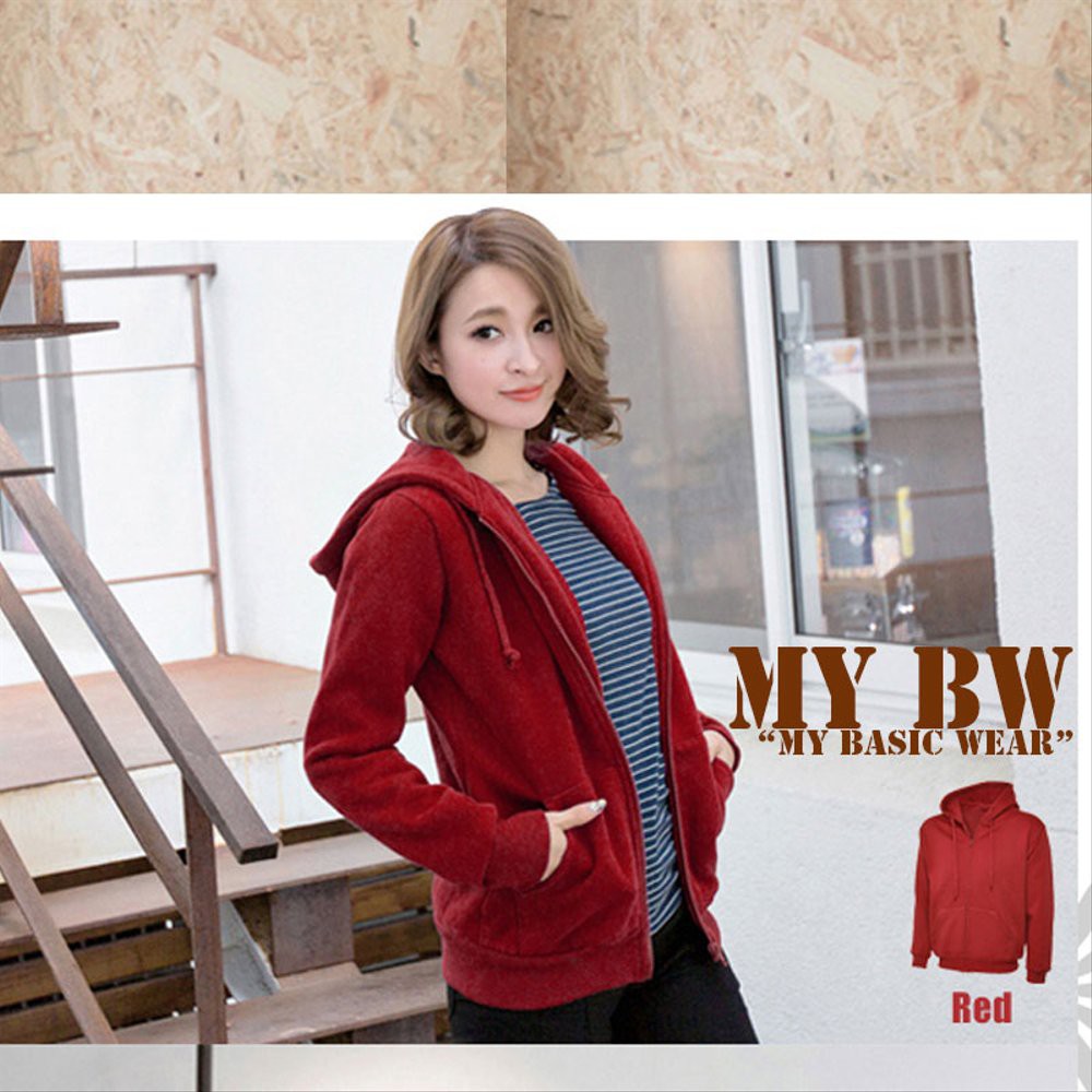 Jaket Polos Hoodie Zipper Wanita Perempuan Cewek Dewasa Kupluk Tudung Jeket Jacket Couple Kapel Polo