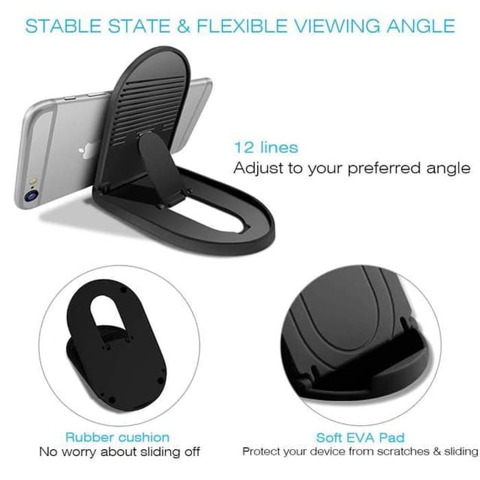 Trend-Holder Folding Stents Oval Phone Stand Docking Dudukan Penyangga Lipat Hp Standing Meja Mount