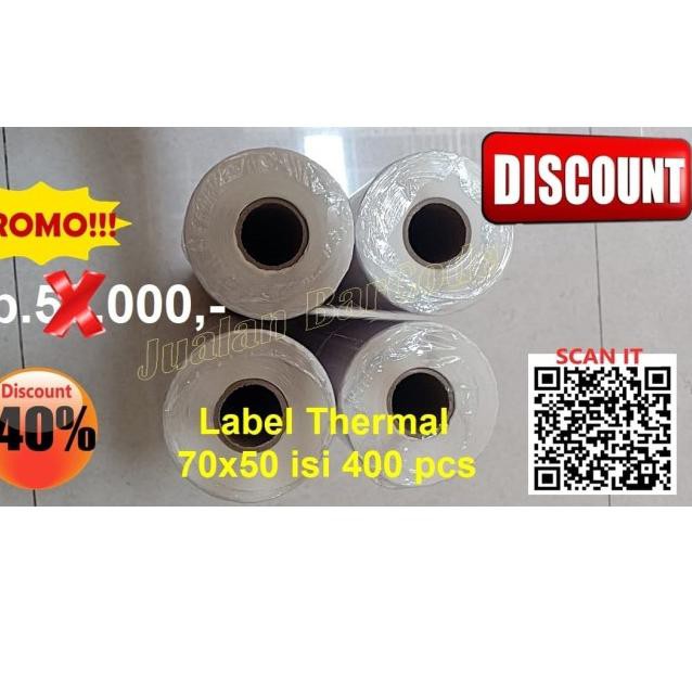 

Wow Murah><-254 STIKER LABEL DIRECT THERMAL 70 mm x 50 mm 400pcs core 1" XPRINTER