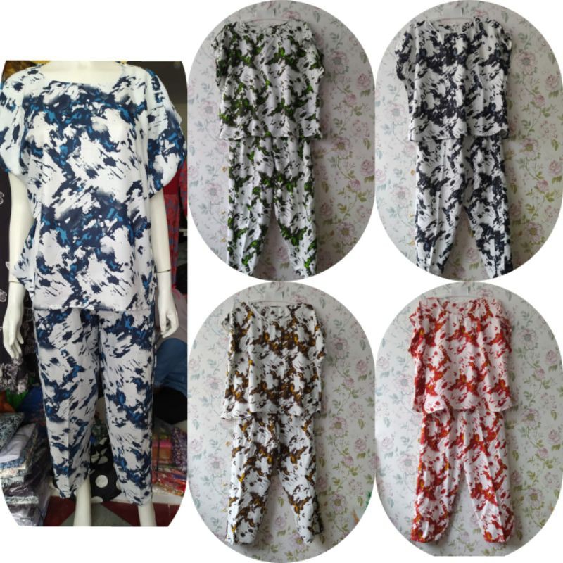 tie die setelan busui