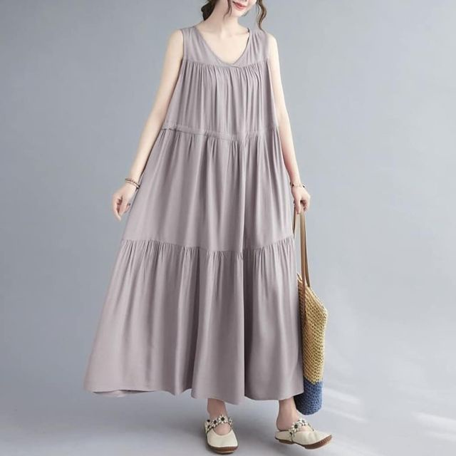 Lola Dress Lekbong wanita dewasa terbaru kekinian_hits harga promo bahan katun rayon fit to XL