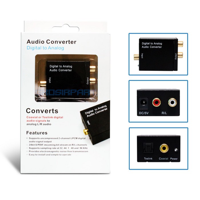 Converter Audio Digital Optic COAX To Analog RCA