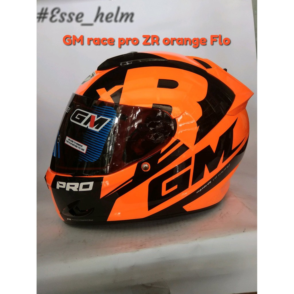 HELM FULLFACE GM RACE PRO ZR ORANGE FLO ORIGINALA REAL PICTURE Best Quality