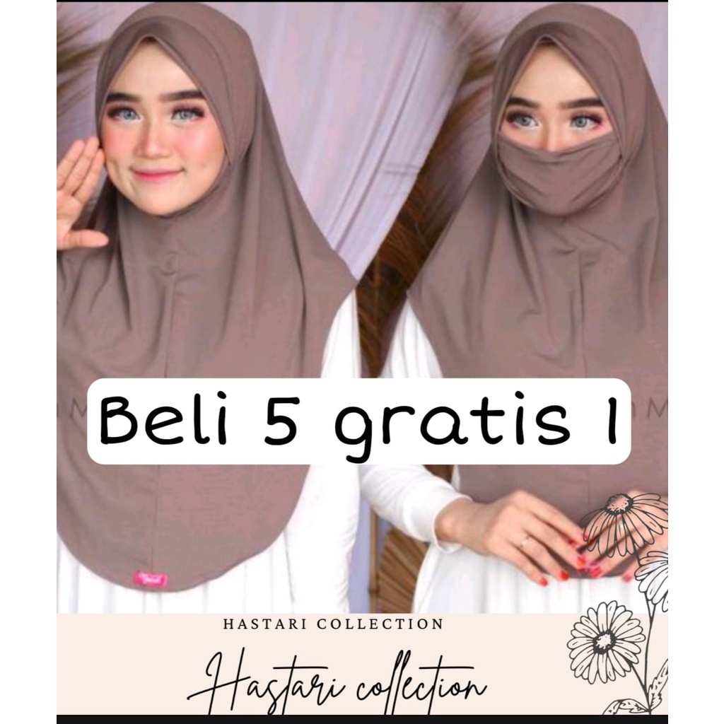 JILBAB Kerudung bergo syari khimar  NICOB JERSEY SIZE L