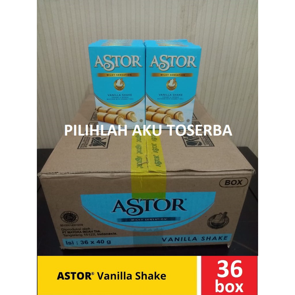 ASTOR Waferstick Vanilla Shake 40 gr - 1 Karton isi 36 box @40 Gr