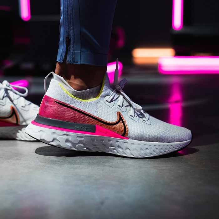 nike react infinity run all white