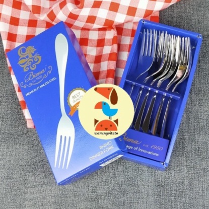

Limited DINNER FORK BIMA SERI RHINO 1 SET ISI 6 STAINLESS / GARPU MAKAN 18CM