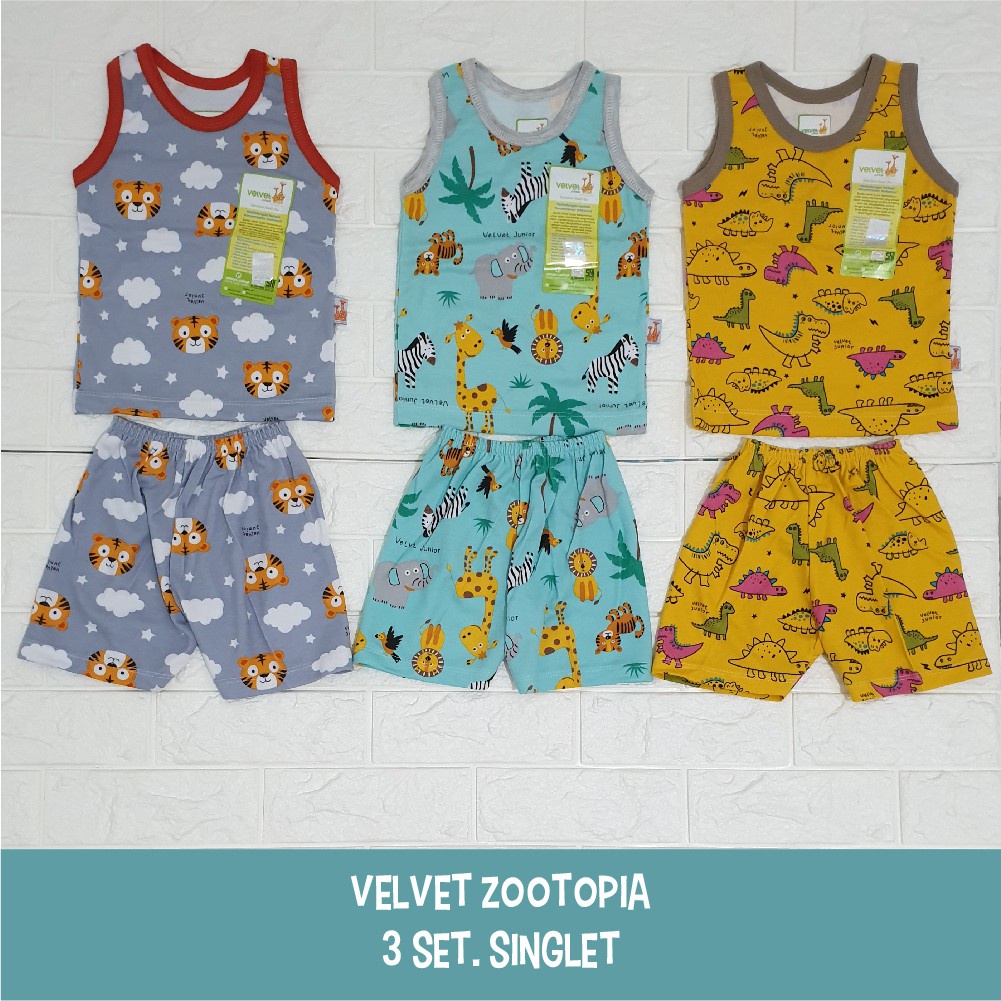 Velvet Junior Paket 3 Setelan Singlet / Kutung