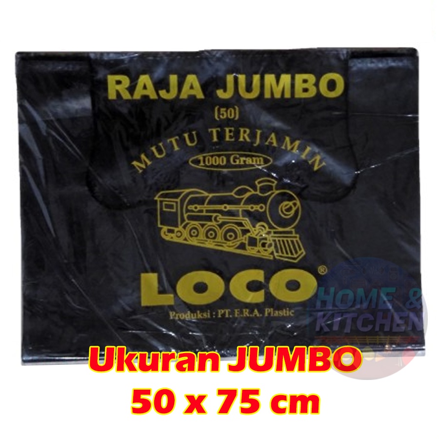 Kantong Plastik LOCO Ukuran 40 / 50 Ekonomis Jumbo Besar Kresek Sampah Tebal Trash Bag