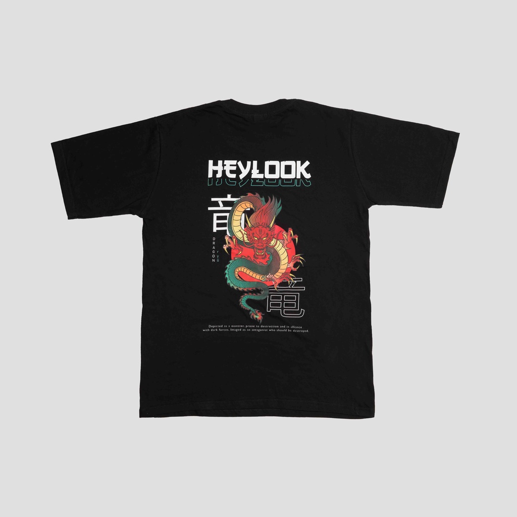 HEYLOOK Project - DRAGON T-Shirt Pria Kaos Pria Distro Oblong