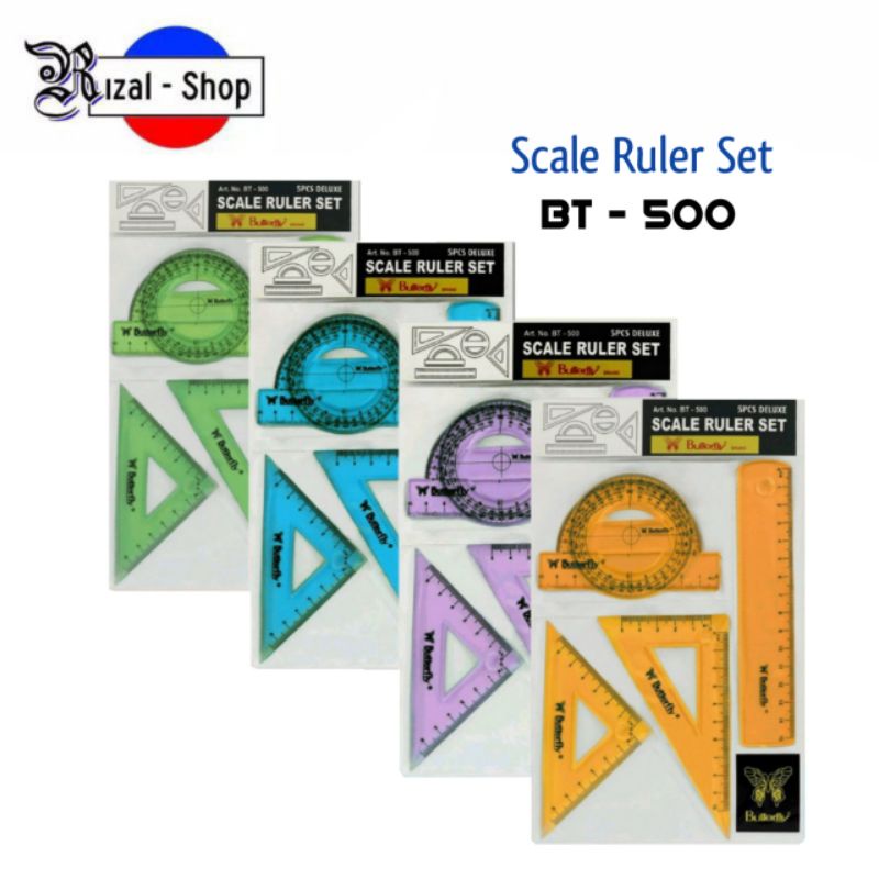 

Butterfly Penggaris Scale Ruler Set BT 500