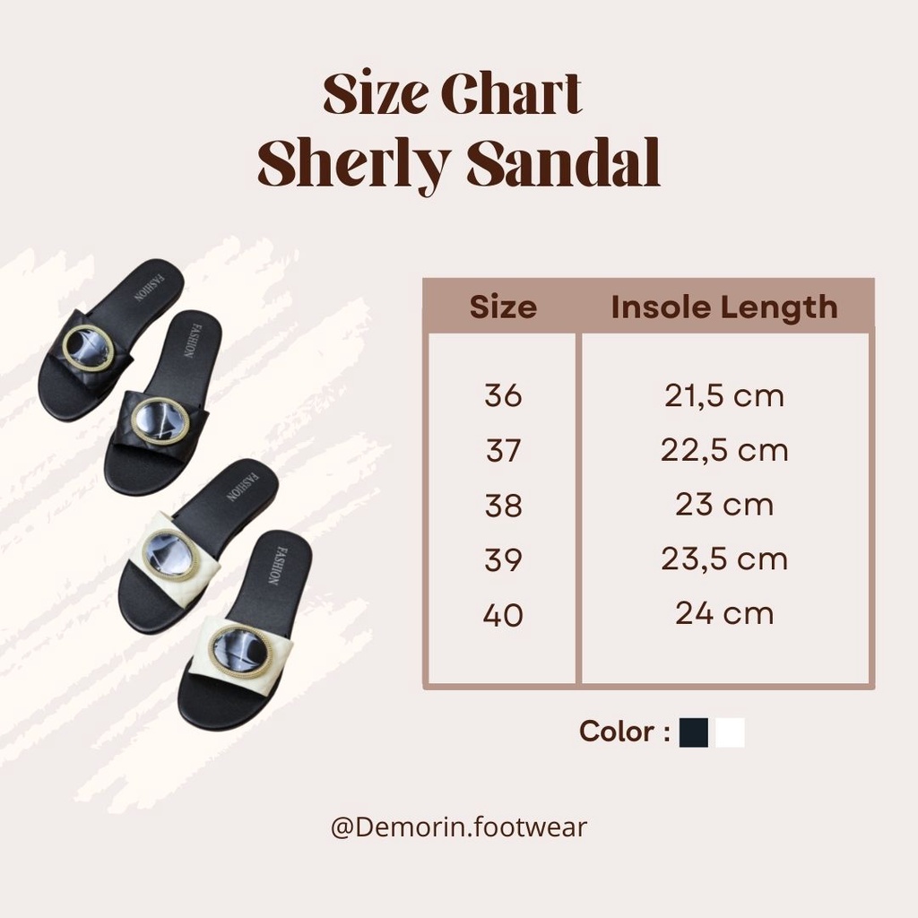 Sherly Sandal Selop Wanita Slip On Teplek - Demorin Shoes