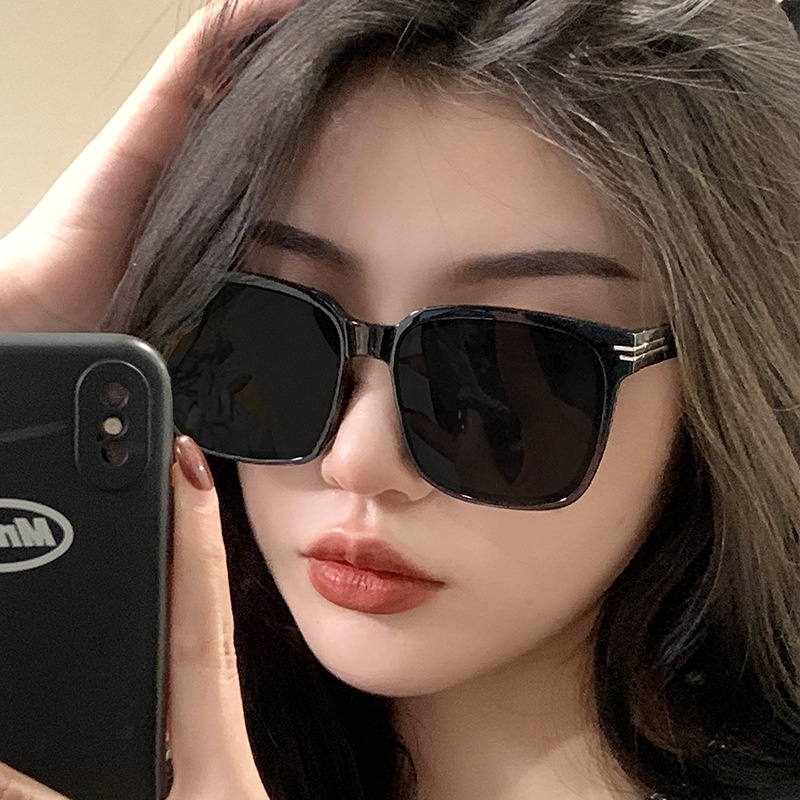 Kacamata Hitam Pria / Wanita Bentuk Kotak Oversized Gaya Hip Hop Korea