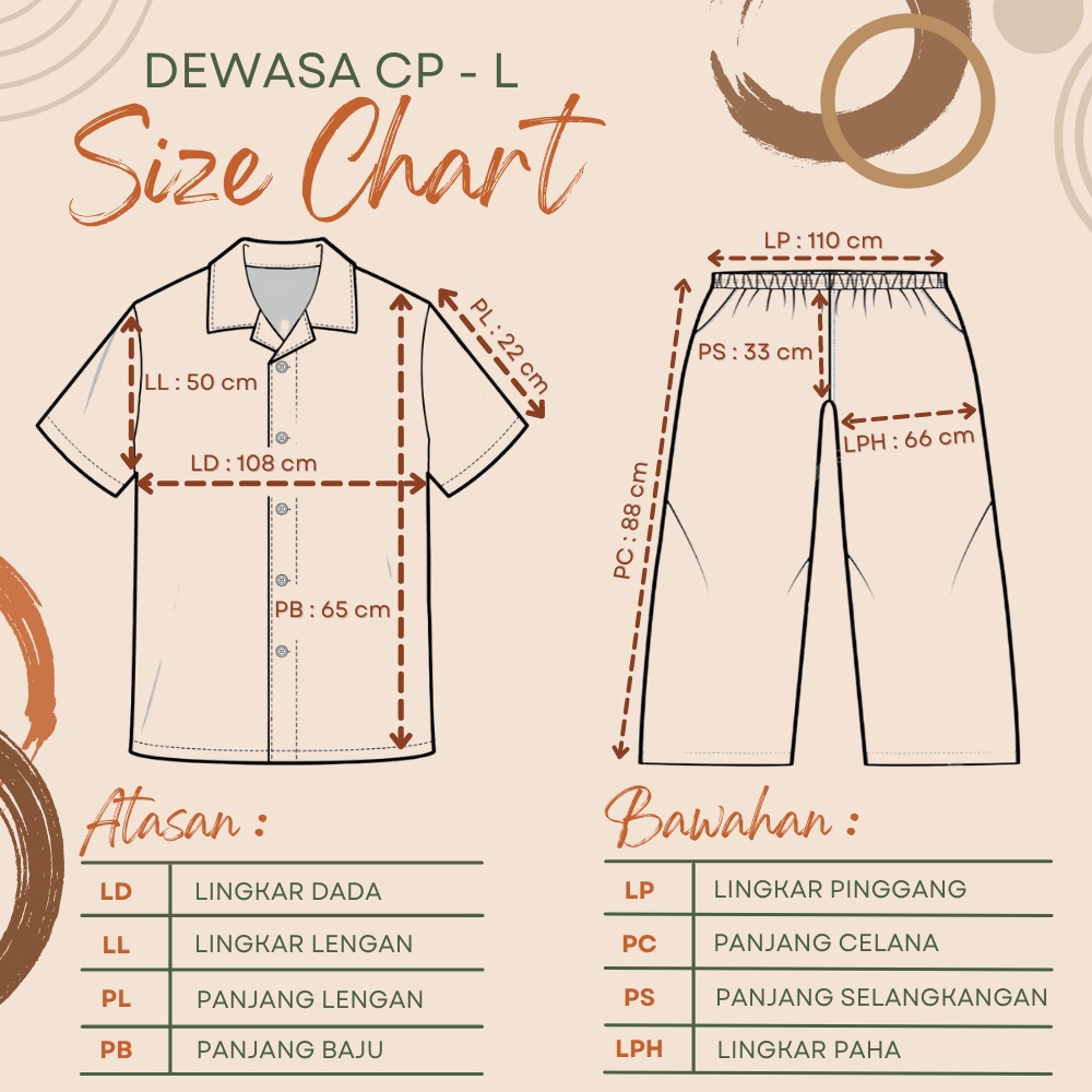 Nyenyak Piyama Pria size L ( CPL ) / Setelan Celana Panjang Katun