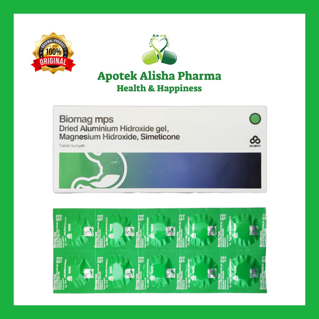 Biomag MPS Erlimpex - Biomagh Antasida Tablet Obat Maag Lambung Kembung / Biomah
