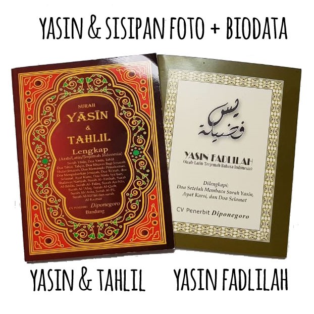 [YSC] BUKU YASIN Soft Cover Fadlilah atau Yasin Tahlil Souvenir Tahlilan 40 Harian Murah Foto Nama