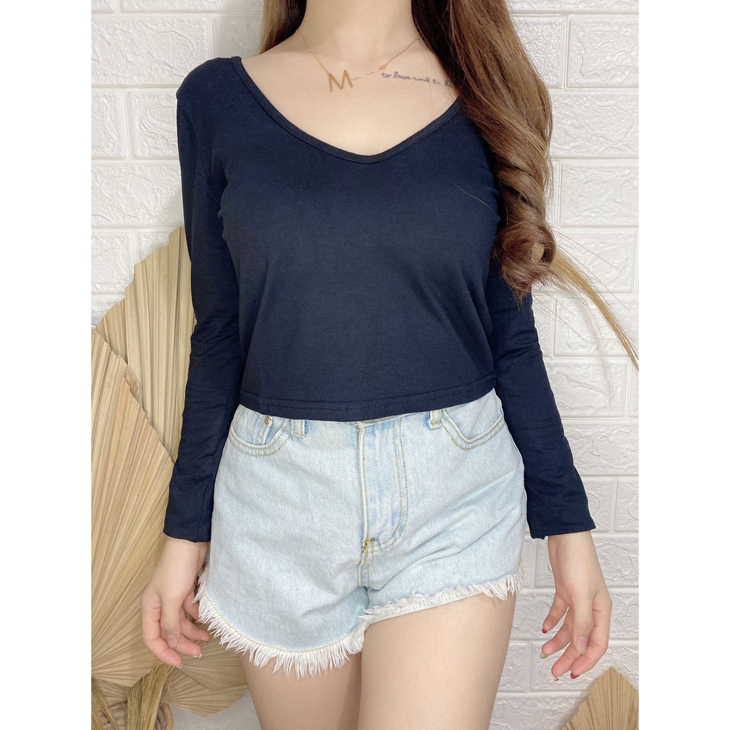 Longsleeve Croptop Vneck Polos / Croptop Polos / Vimel collection