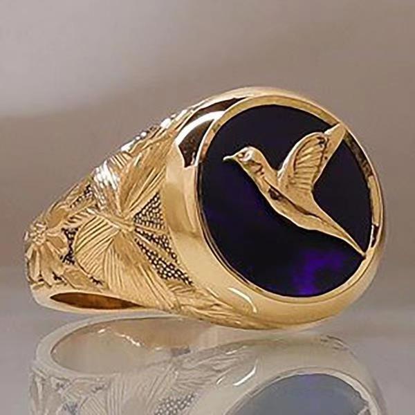 Trendy Luxury Jewelry Peace Dove Bird  Style Hot Sale Flower Ring Gothic Rings for Men Couple Wedding Rings Mens Rings jewelry