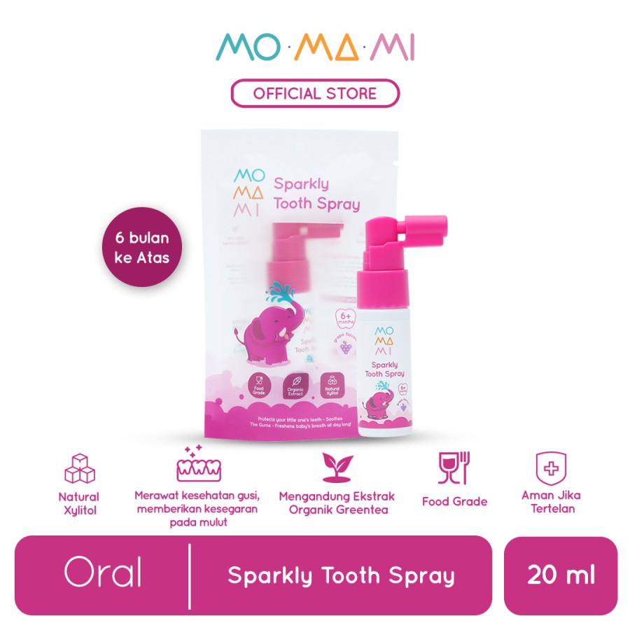 Momami Sparkly Tooth Spray 20ml | Semprotan Perawatan Gigi Anak