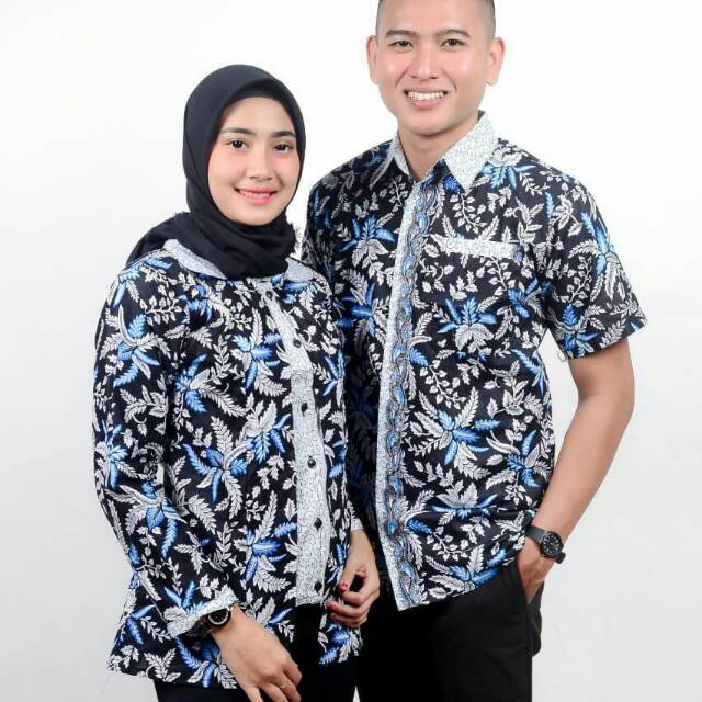 Best Seller Batik Couple Blarak Biru yqoKoqH6AlZLr