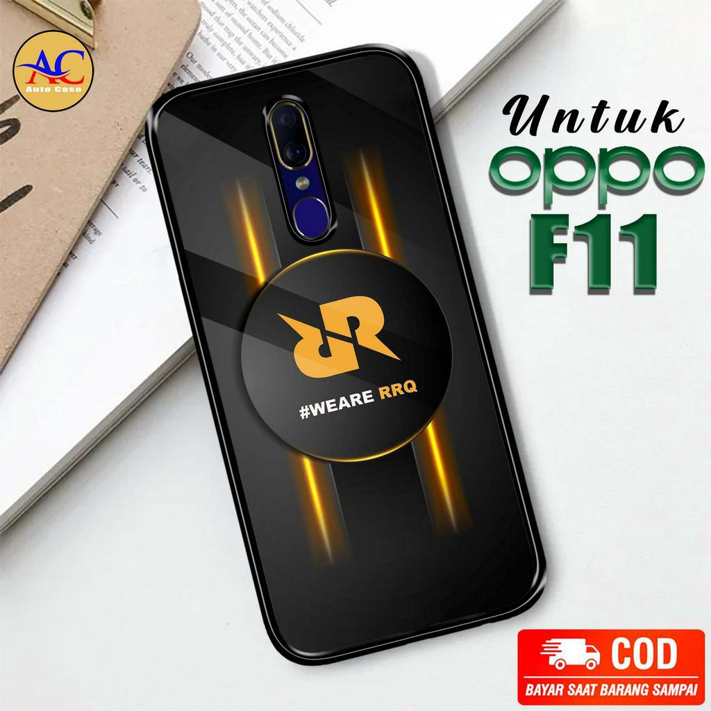 Softcase Glass kaca untuk Oppo F11 RRQ Casing Handphone Case Hp Procamera