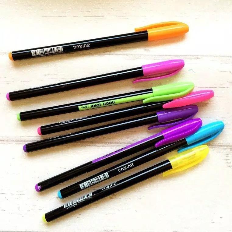 

[SKU : NCB] PULPEN GEL NEON GLITER WARNA WARNI (12 PCS) MURAH