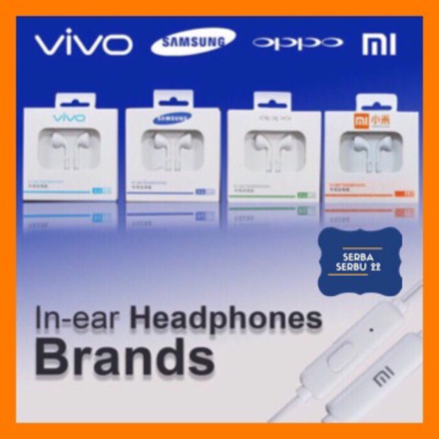 Headset / handsfree / earphone for Oppo, Xiaomi, Vivo, Asus MH133 non karet GOOD QUALITY