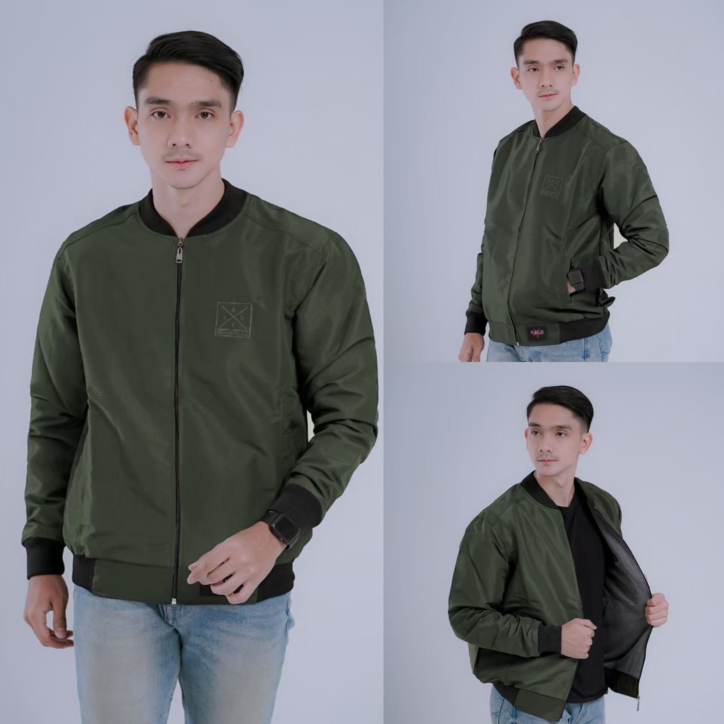 ARS JAKET PRIA CASUAL SIMPLE ORIGINAL REBEL ID / JAKET MOTOR PRIA / JAKET BOMBER / JAKET SGM-Bomber Simple> Army