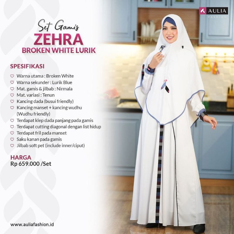 TERBARU 2022 SET GAMIS ZEHRA BROKEN WHITE