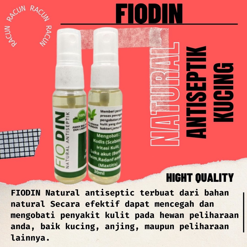 Spray Jamur Kucing Obat Jamur Scabies Kucing Fiodin Alami FEZONE