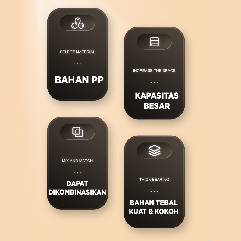 Foldable Desktop Box Container Anti Air Kotak Penyimpanan Buku Serbaguna / BOX LIPAT