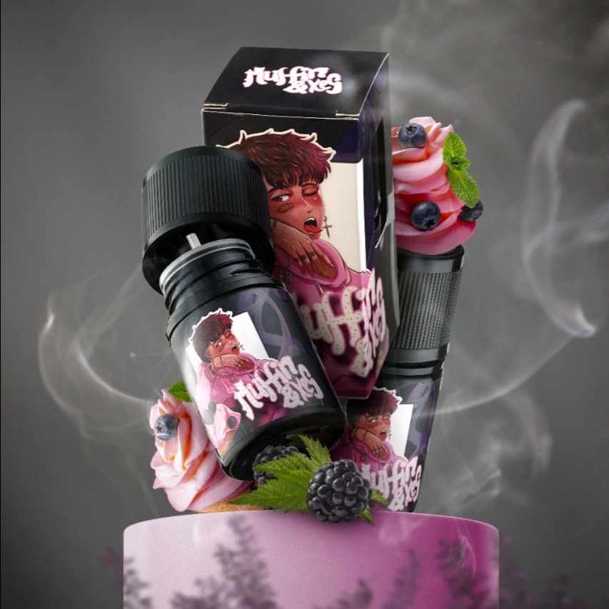 MUFFIN &amp; XES FREEBASE NEW LIQUID V2 BLACKBERRY MUFFIN CAKE 60ML - 100% AUTHENTIC BY REZA X ORA BREW