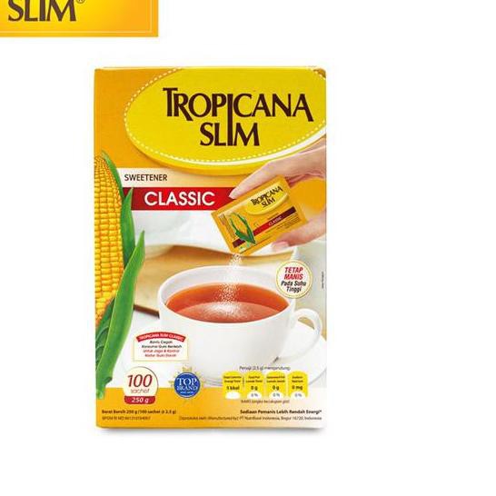 

Depan Tropicana Slim Classic 100 sachet 250 gr x 2 Boxes