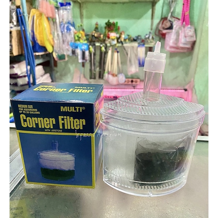 Jual Multi Corner Filter Aquarium with Airstone Medium Size Up to 20
