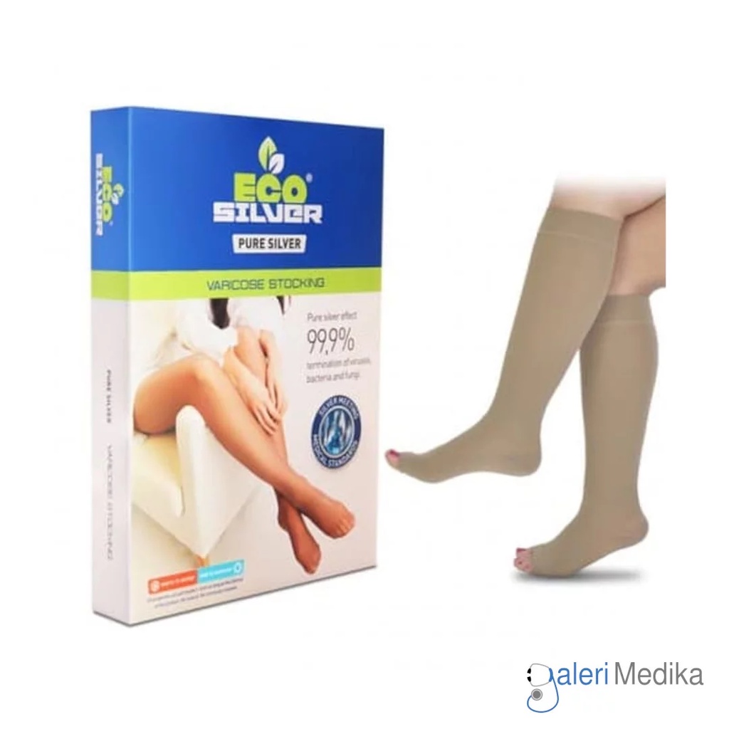 Stocking Eco Silver 4550 - Varises Knee Open Toe