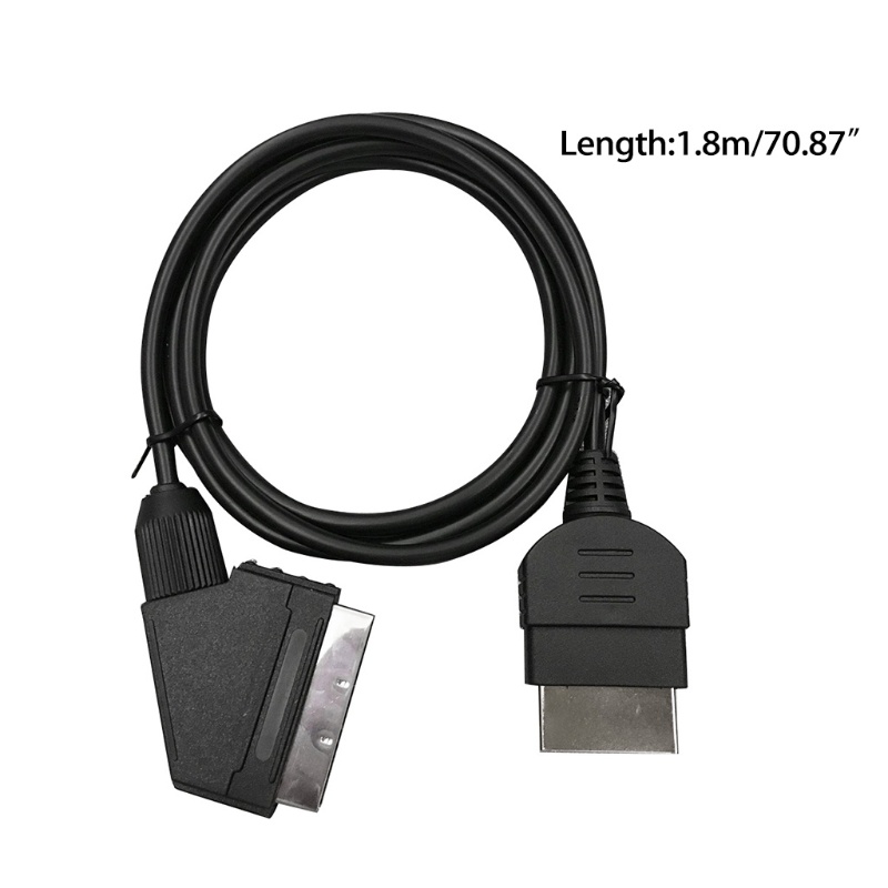 Btsg 1.8M/6ft 24pin RGB Scart AV Cable Lead Video Connector Untuk Seri X Klasik Konsol Hitam