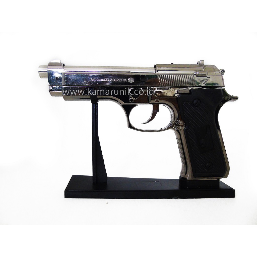 Super Murah! KOREK API PISTOL BERETTA/BARETA,BARRETA CHROME SILVER