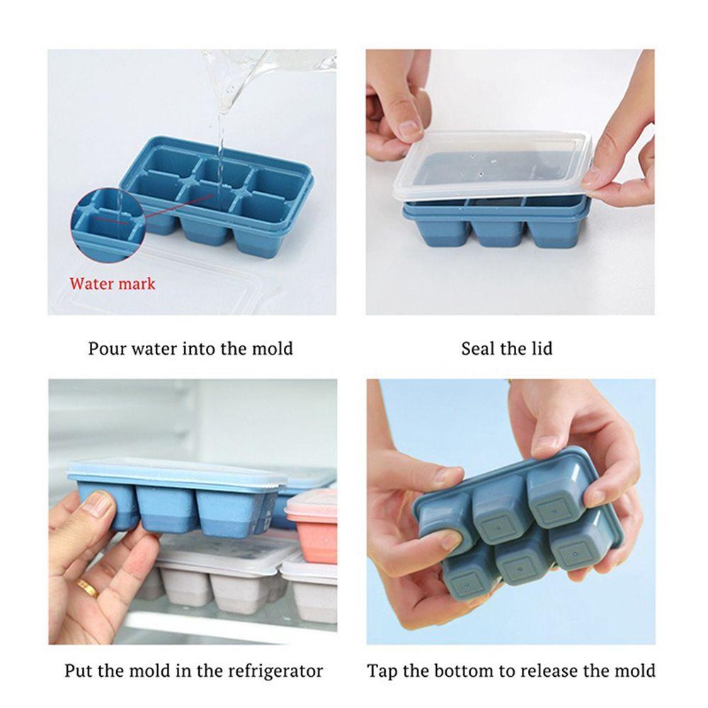 Rebuy Ice Cube Tray Easy-Release Outdoor Square Freezer Party Untuk Whiskey Cocktail Summer Alat Bar Minuman