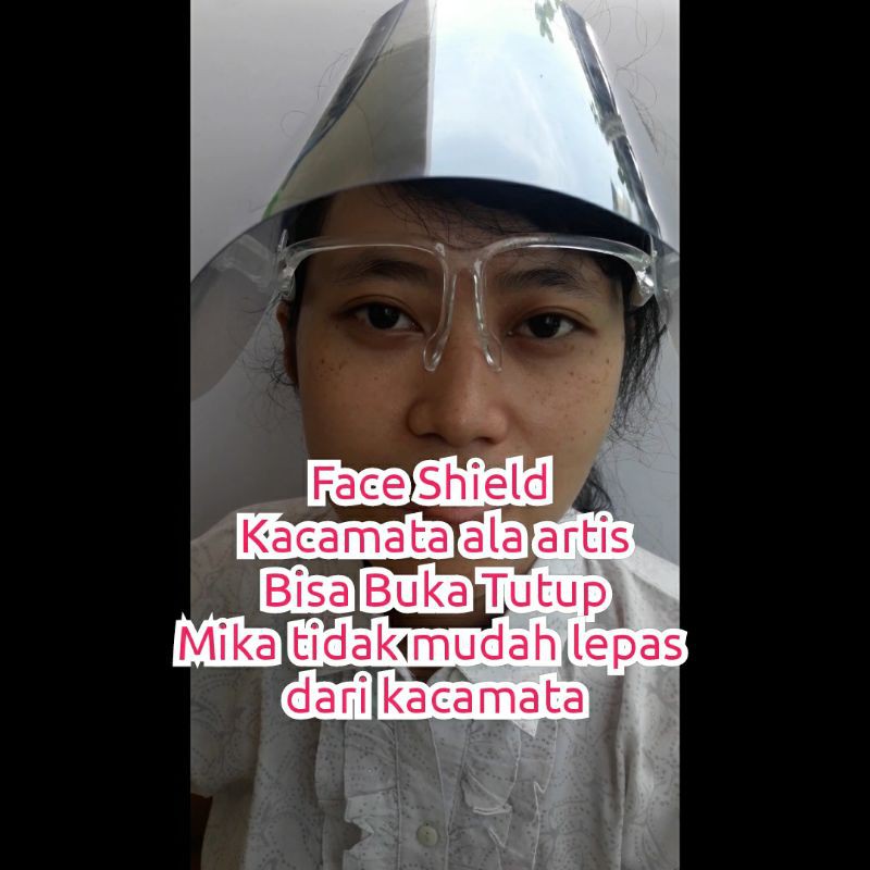 13 face shield kacamata ala artis buka tutup