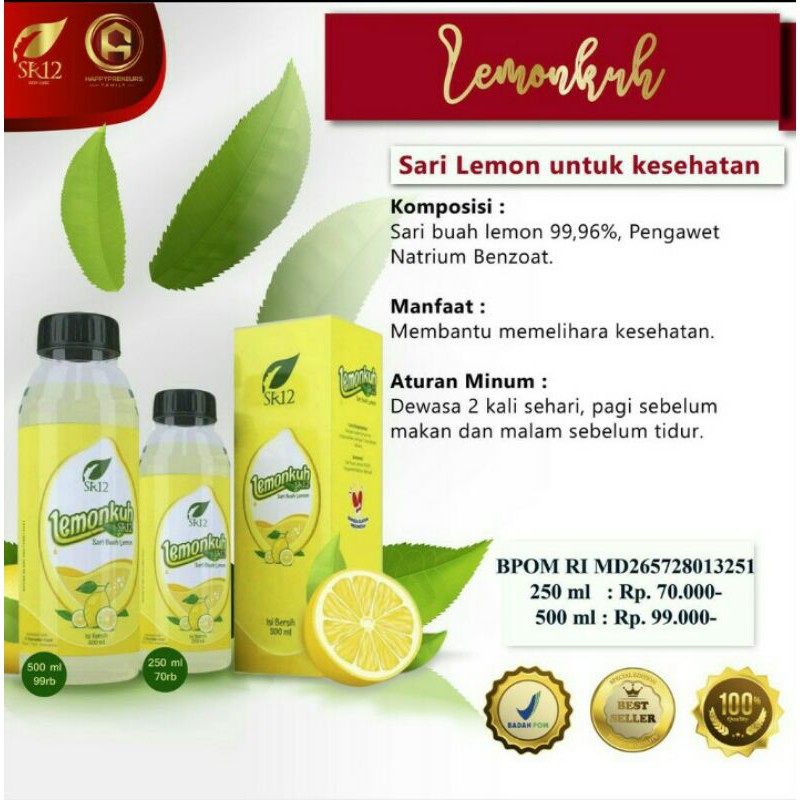 

LEMONKU SR12 / SARI BUAH LEMON / VITAMIN C