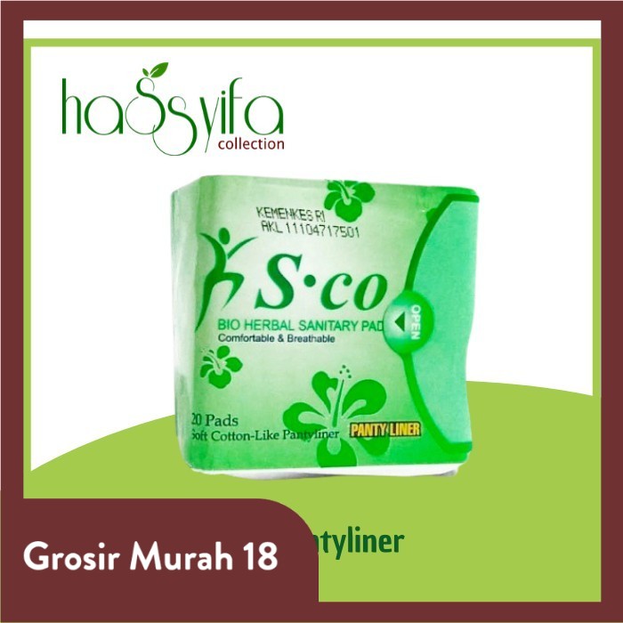 SCO HIJAU PANTYLINER Pembalut Herbal Sco Pantyliner