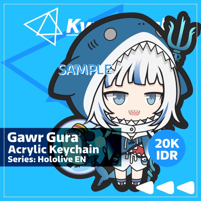 KEYCHAIN GAWR GURA HOLOLIVE ENGLISH GANTUNGAN KUNCI BY KYRAMERCH GANCI